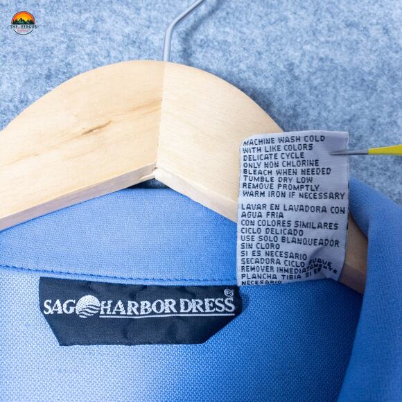 Sag Harbor Button Front Jacket Blue Long Sleeve Collared Women's Size 16 - Picture 8 of 8